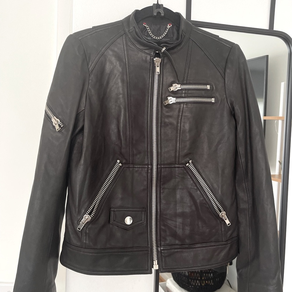 Marc Jacobs vintage 100% lambskin leather moto jacket